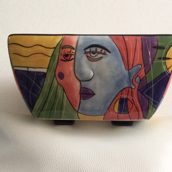 3/$10 | Surrealist Decorative Ceramic Square Bowl - Picture 6 of 10